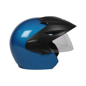 TVS Half Face Cruiser Helmet Blue/Black - Stylish Peak Design